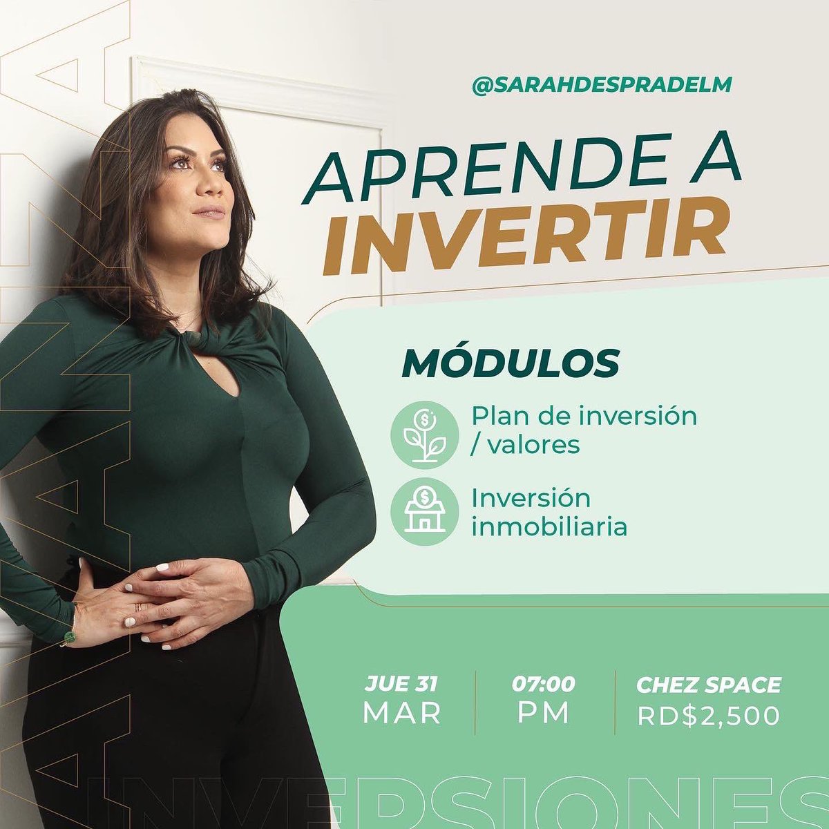 SarahDespradelm's tweet photo. Cada día con el dinero "haciendo nada" estás perdiendo valor. Necesitas un plan para que tus recursos empiecen a trabajar para ti.

Acompáñame para que conozcas las herramientas más seguras  de inversión en República Dominicana . 

#inversiones #inversionrd #mercadodevalores https://t.co/m5pN9Y5Ur7