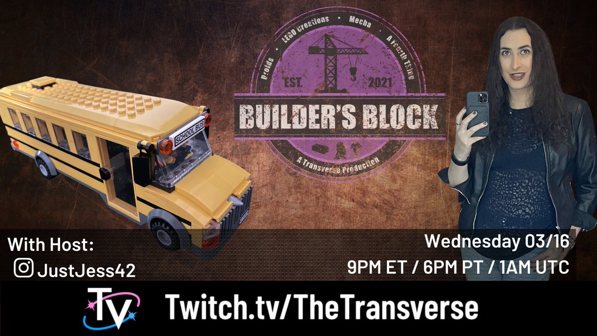 transversetv's tweet photo. The wheels on the bus go round and round.

Jess is back with yet another Lego creation for the Transverse Crew.  Join us Wednesday at 9 EST/6 PST for some Lego on Lego action.
⁠https://t.co/xi7tM6Re3D

#buildersblock #thetransverse #lego #trans #transgender #lgbtq #legocreations https://t.co/jkpSO3hiSS