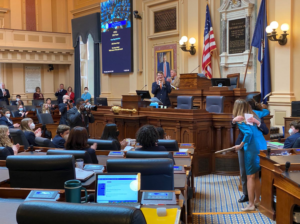 EFillerCorn's tweet photo. On Thursday, the House Pages presented a resolution that spoke about their experiences in the program and thanked the body. I was so touched to be honored by these amazing, bright, impressive young people. They are our future. https://t.co/mJcWLDhYRo