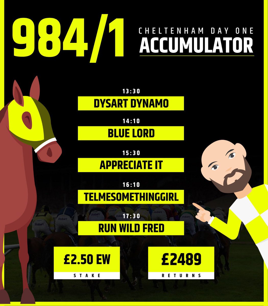 BadManBetting's tweet photo. 🙋‍♂️ Hands up! Who’s getting on my day one Cheltenham acca?

🔗 LOAD MY ACCA: https://t.co/oIQGK6W3S3 

WIN £14,934 or get your stake back in cash… 

Simply join Paddy Power and stake £15 EW on my acca. Get the offer here: https://t.co/CfonJktAxr (#Ad) 

(18+, Gamble Responsibly) https://t.co/9jEWsXoOMe