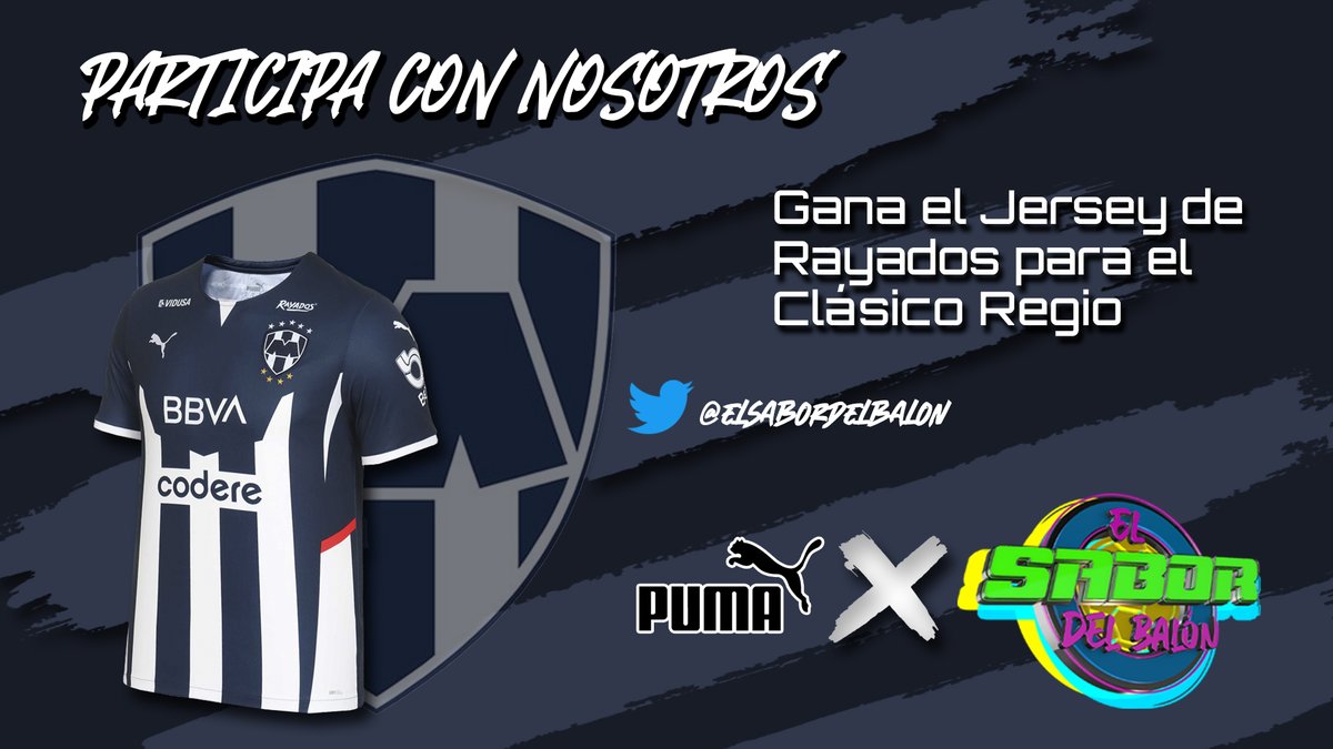 TE VESTIMOS DE RAYADO PARA EL CLÁSICO REGIO 🔵⚪ Gana el Jersey de Rayados y apoya a tu equipo en este clásico regio📝 Requisitos👇 📌Seguirnos en Twitter 📌Dar ❤ y RT en este tweet 📌 Comenta una foto viendo #ElSaborDelBalon El ganador se dará a conocer durante la semana.