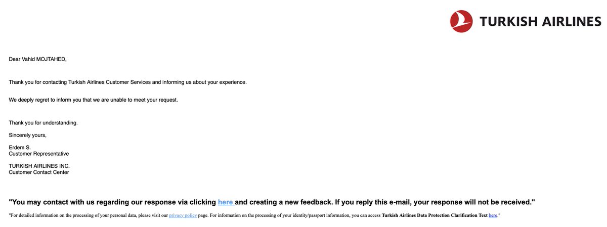econmicro's tweet image. Update: Turkish Airline still fails to produce or send any evidence to show that flight change was confirmed by me. Also refusing to refund me for the cancelled flight. Enough ground for a complain to AADR? #TurkishAirline #BadCustomerService #FlightCancelation