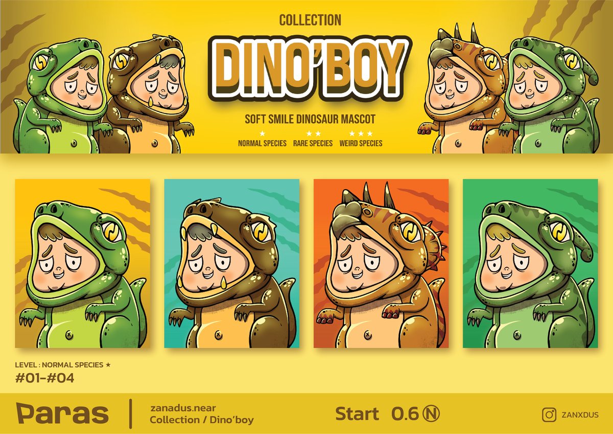 ZanadusB's tweet photo. NEW COLLECTION DROPPED NOW !!! Start from 0.6 N
DINO'BOY  first drop ⭐️ NORMAL SPECIES ⭐️
PARAS
https://t.co/GQ1ShHFVvB

#nftcollector #NFTCollection  #nftcollectorclub  #NFTcollectables #NFTTHAILAND #NFTdrops #NFTThaicommunity #NFTs https://t.co/FMGQJy5j1l