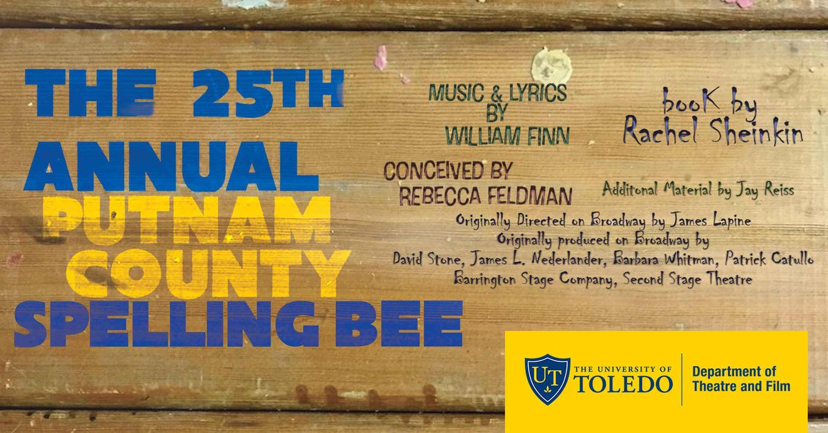 TheatreFilmUT's tweet photo. We're Back...

Join us next month for THE 25th ANNUAL PUTNAM COUNTY SPELLING BEE. Tickets on sale at https://t.co/gfDyRQSeiz https://t.co/w8x8LLCrvC