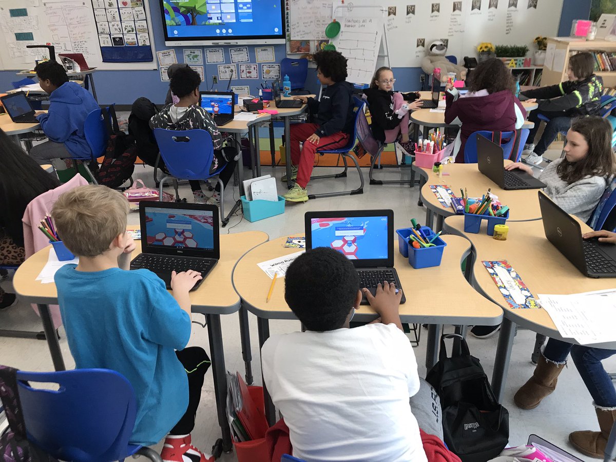 ROSAMrsEller's tweet photo. 3rd grade students in Miss Miller’s class learned about privacy and internet safety today using @Google Interland lessons and games. @ROSArockets #EngageCreateSOAR https://t.co/PDoNXAvw5K
