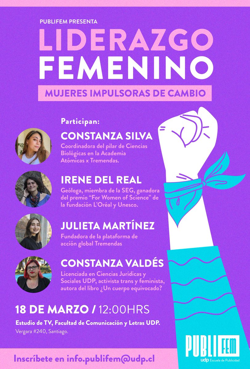 Publifem1's tweet photo. Se viene el primer conversatorio presencial del año con la participación de @conivaldesc, @JuAMartinezO, Irene del Real y Constanza Silva de @TremendasCL . Inscríbete en este link: https://t.co/14OlfVeao2 https://t.co/vLE9fj5T2P