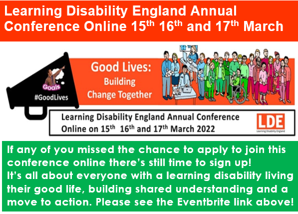 OneFylde's tweet photo. The 2022 Learning Disability England annual online conference takes place this week on 15th, 16th and 17th March 2022.
There's still time to get your ticket here: https://t.co/we1oqimK7O
#learningdisability #goodlives #buildingchangetogether @LearningDisEng https://t.co/ko4jsJze60