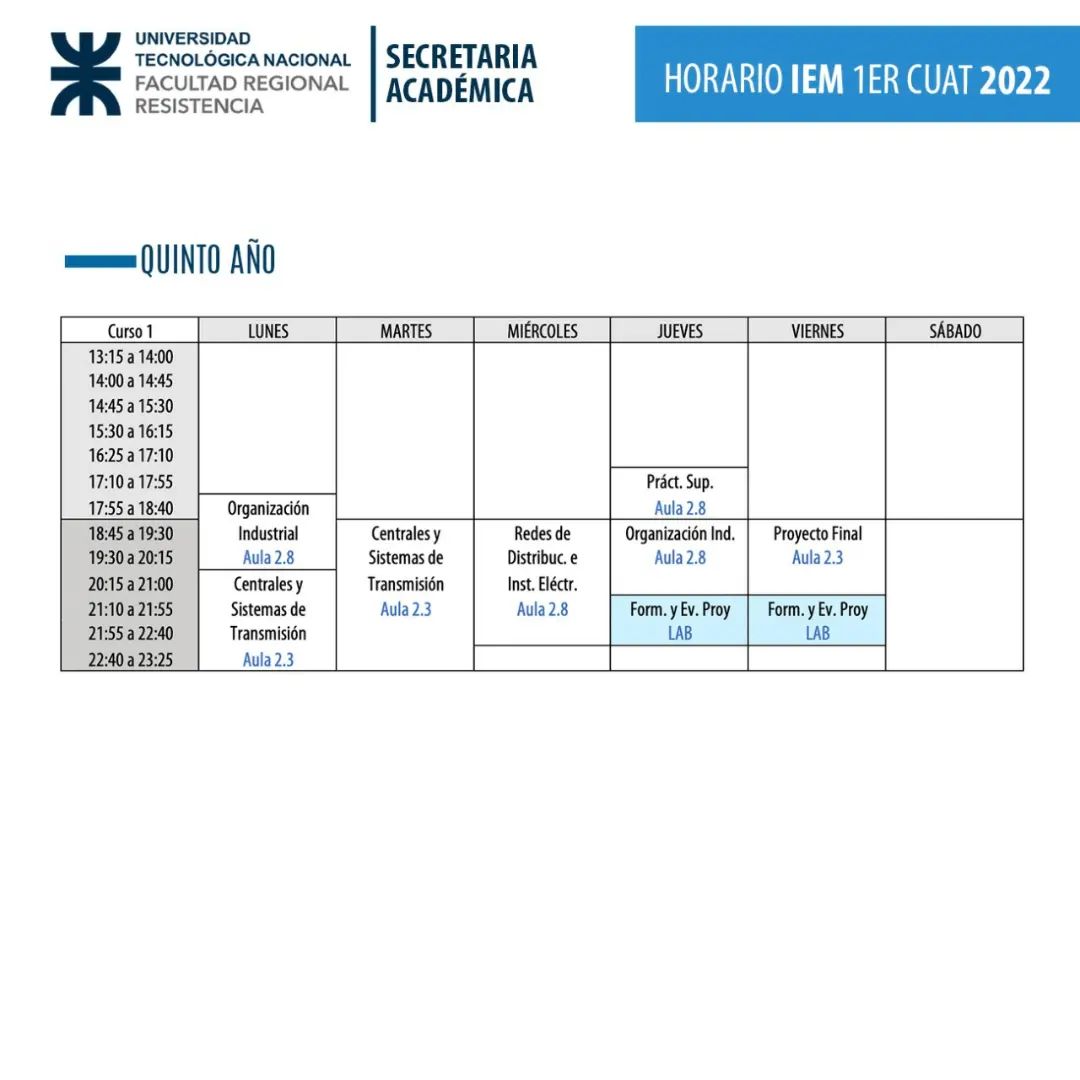 utfrre's tweet photo. Horarios IEM #UTN #FRRe https://t.co/JQWxJSDykA