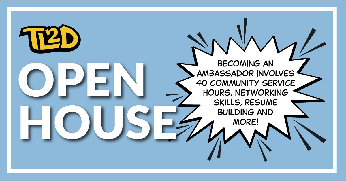 TL2DToday's tweet photo. For high School Students in Ontario! We are looking for our next round of Ambassadors! Learn more at our Open House
Here is the link for our Open House: https://t.co/tXGwvotsWI https://t.co/MRnXueQt4L