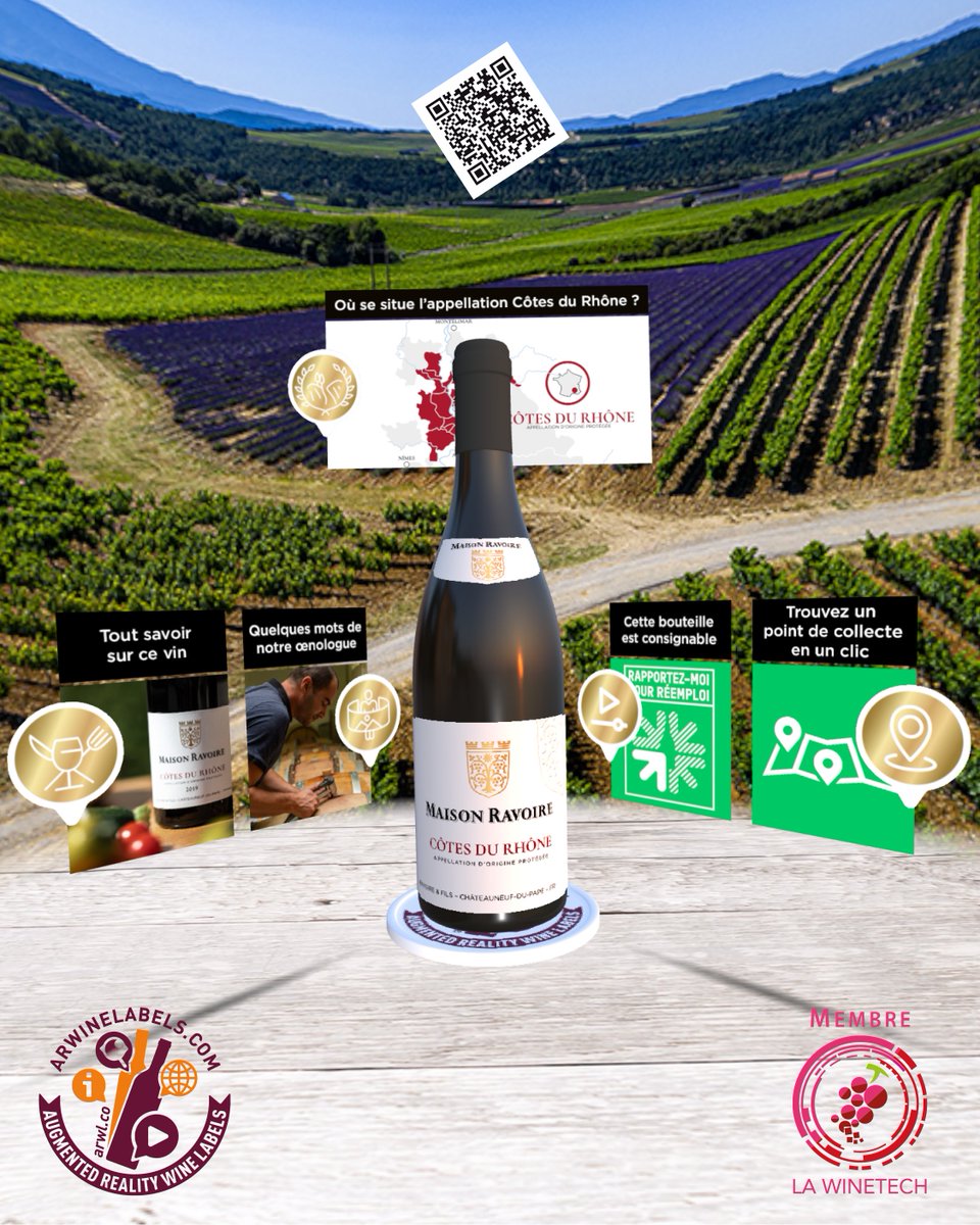 ARwinelabels's tweet photo. Merci @EmballagesMag pour cet article sur le #réemploi des bouteilles chez @FamilleRavoire, avec sensibilisation du public en #webARdirecte via #QRcode sur la contre étiquette…

…et pour Twitter en cliquant sur le lien ci-dessous 😉
https://t.co/nX1hfQri5m https://t.co/ORy3wii06x