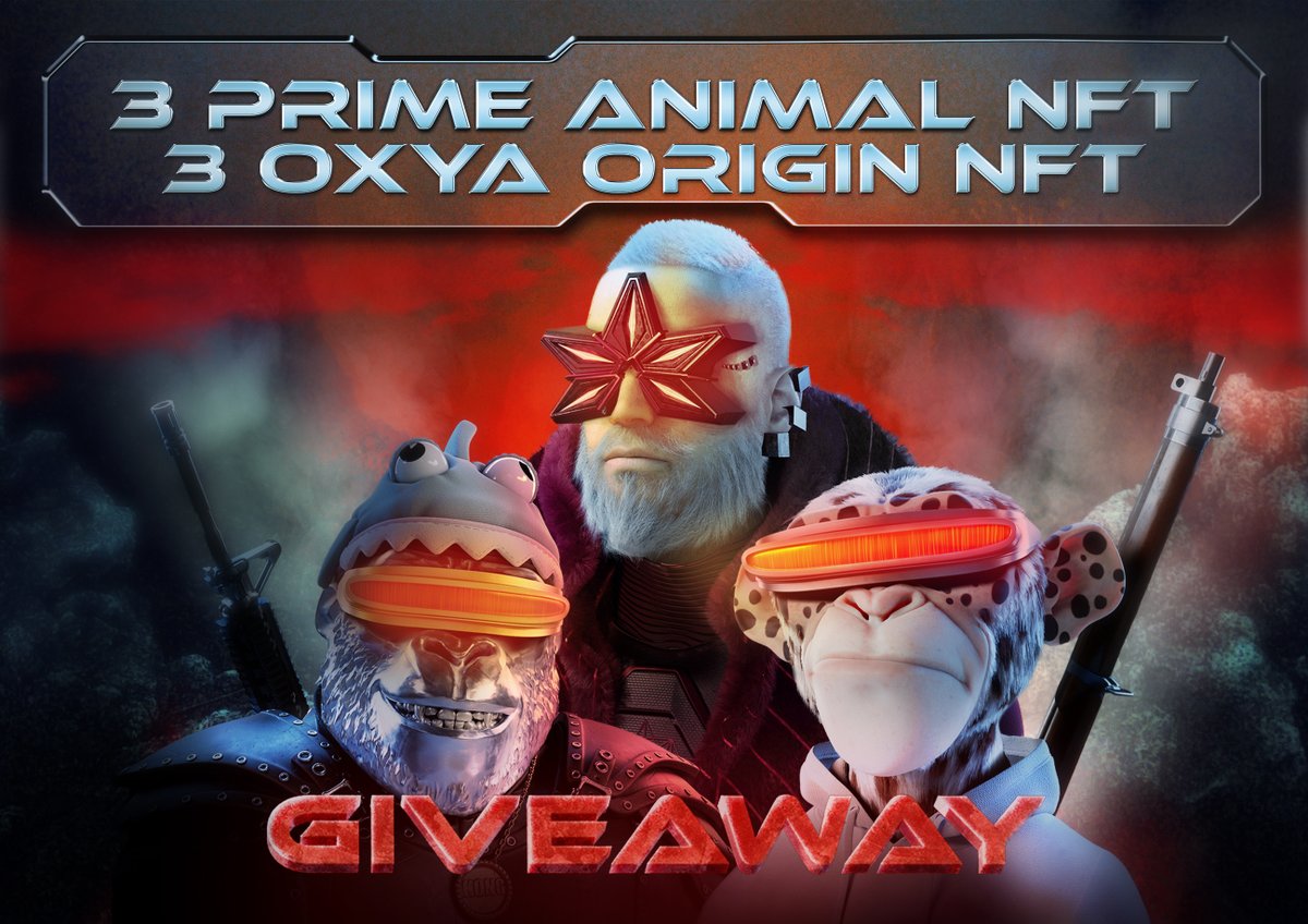 🤝 PRIME APE PLANET x OXYA ORIGIN 🤝

🎁 Prizes: 
🪐 3 NFT Oxya Origin
🐵 3 NFT Prime animal

To win: 
✅ Follow <a href="/OxyaOrigin/">Oxya Origin</a> and <a href="/PrimeApePlanet/">PRIME PLANET</a>
✅ Like &amp; RT 
✅ Tag 3 friends 

Ends March 16