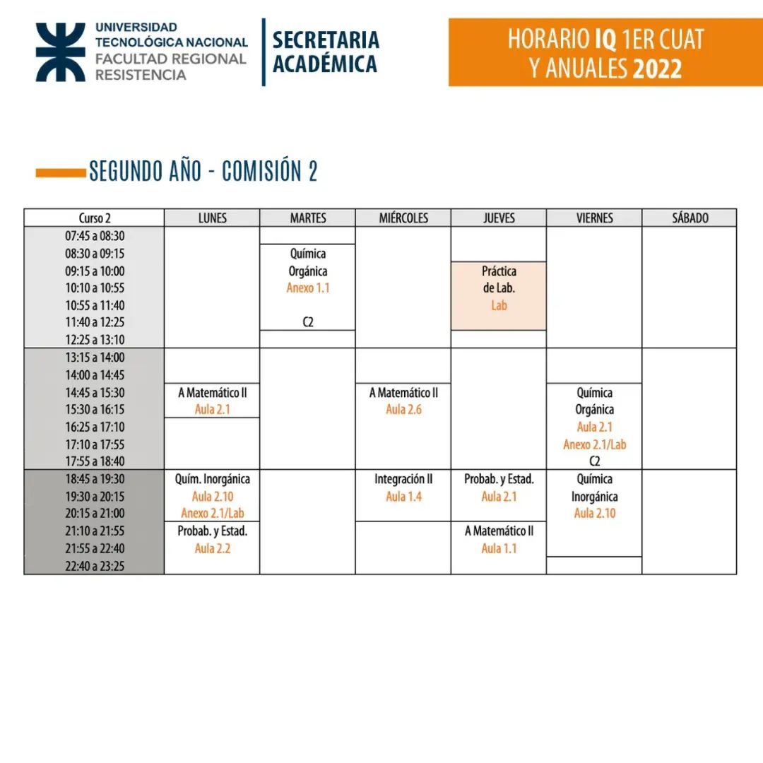 utfrre's tweet photo. Horarios IQ #UTN #FRRe https://t.co/AJ3YhXpAlR