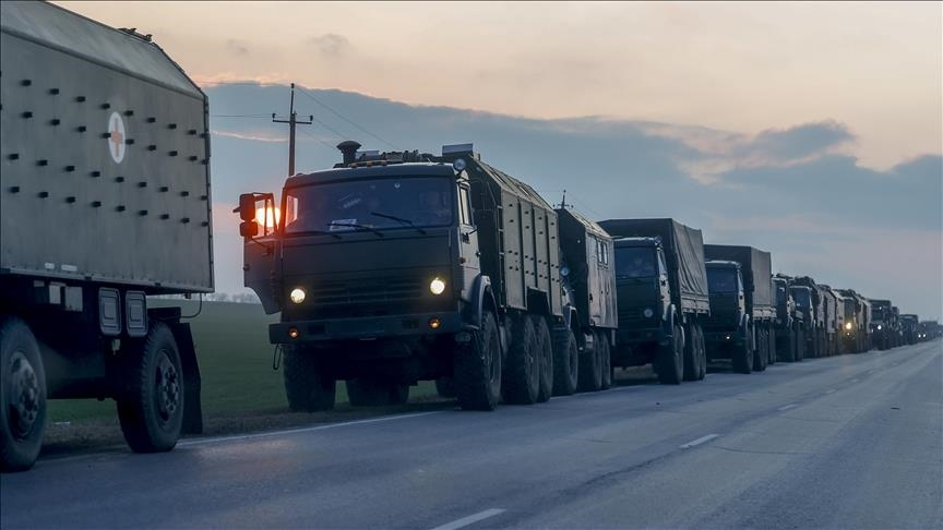 Aftermath of 40 Mile Convoy/14These replacement supply trucks have to come from active Russian military bases, 200 trucks appropriated from 7 nearest divisions, each, their total supply capacity, and driven to Northern Ukraine (through Belarus). About 2 days driving (empty)
