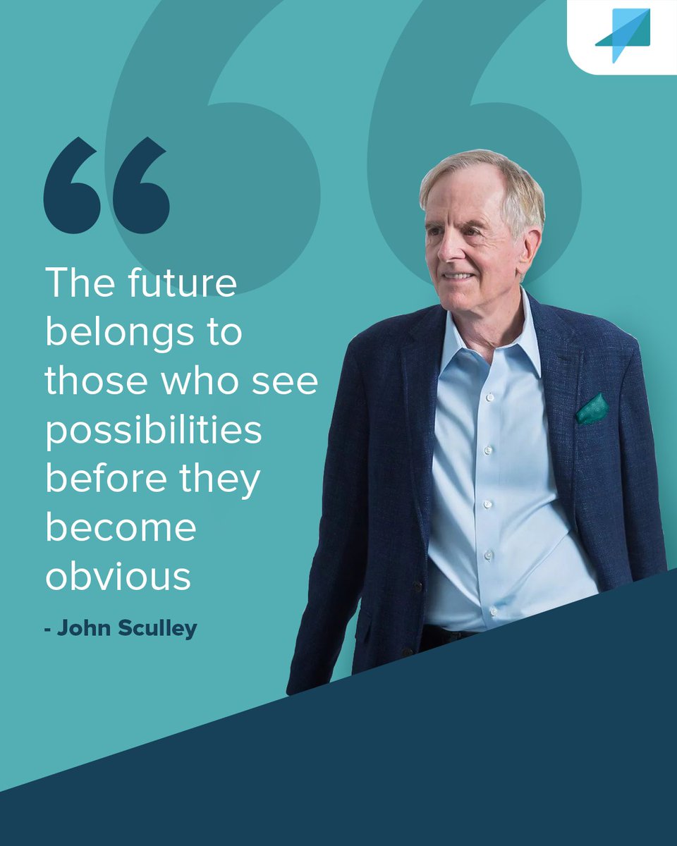 expandservices's tweet photo. "The future belongs to those who see possibilities before they become obvious"

John Sculley - Former CEO of Pepsi and Apple  

#BeInspired #MondayMotivation #success #ExpanedWithUs #ExpandCorporateServices  #quoteoftheday #businessquotes https://t.co/THQafGGMFR