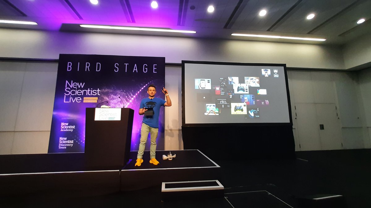 SalfordAcoustic's tweet photo. Day 3 of #NSLManchester & it was a pleasure for @HargreavesJon to briefly join @andymiah and @ProfJoeSweeney on stage for his excellent keynote on #VR and #Gamelab22 from @SalfordScience https://t.co/X8LikXO9M1