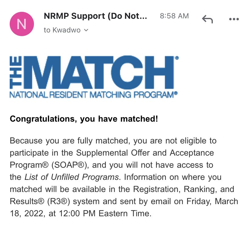 Started my journey in America as a housekeeper for about 5 years. 

Now after all this hard work and dedication, I am going to be a neurosurgeon. The first physician in my family!

Join me as I find out the location on Friday!!

#Neurosurgery #patience #persevere #MedTwitter