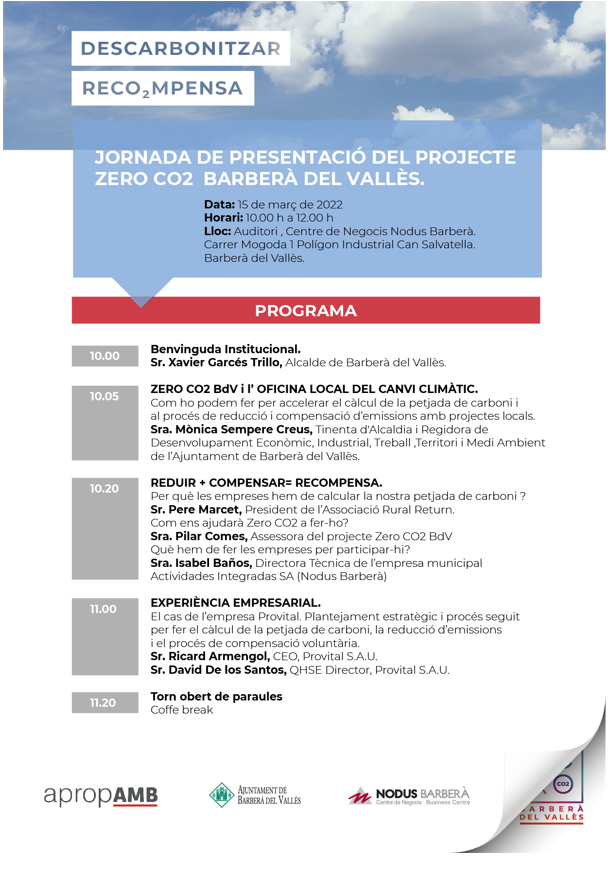 AgenciaEconAMB's tweet photo. Demà a les 10h @NodusBarbera presentarà el projecte ZERO CO2, realitzat amb el suport de l'@AgenciaEconAMB en el marc del Pla #ApropAMB 📝Inscriu-te a https://t.co/FTNtytil9X
#AMB #AgenciaEco #sostenibilitat #ZeroCO2 #canviclimatic #TransiciónEnergética https://t.co/sCUKXaUn97