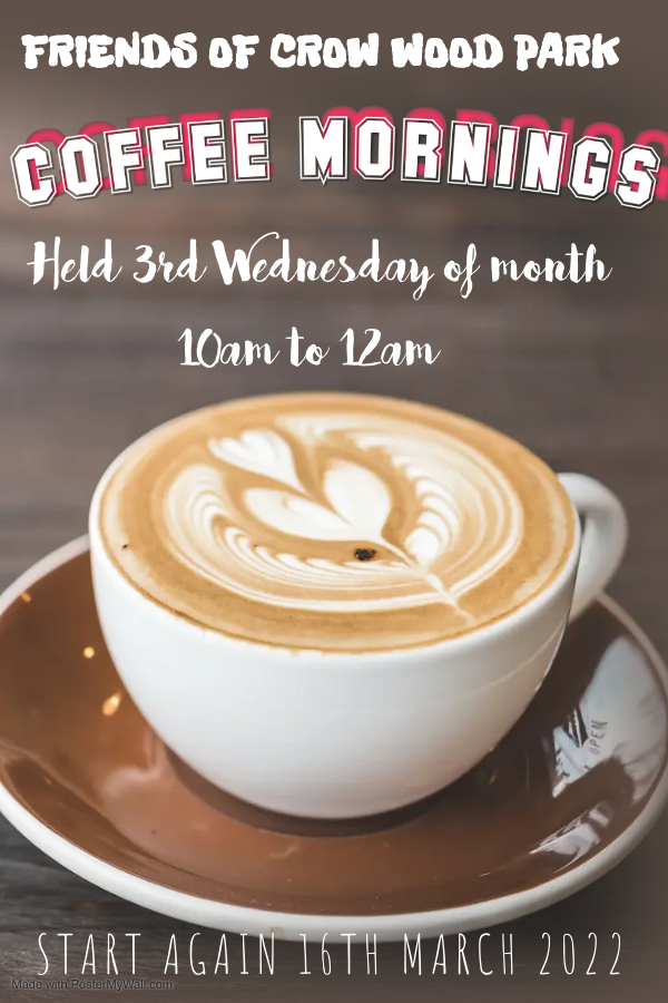 CalderPCNsCare's tweet photo. Friends of Crow Wood Park
Restarting their coffee mornings March 16th
Meet in the Pavilion 10am-12pm https://t.co/jUQ6rdCm7p