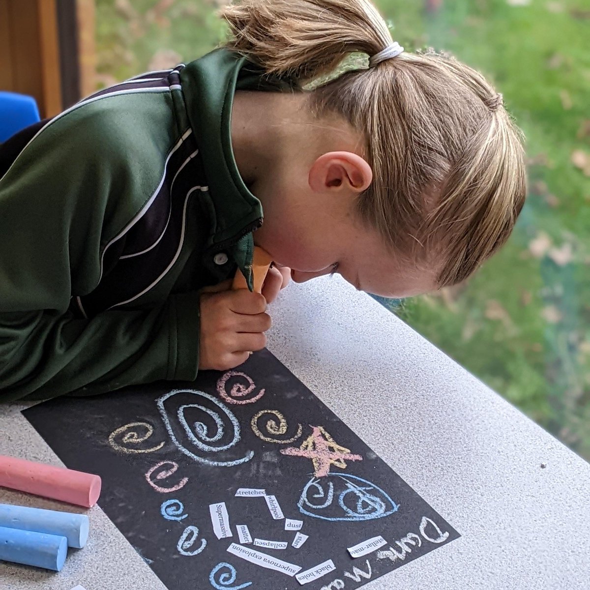 KESPreparatory's tweet photo. We were visited by Dr Sadie Jones from Southampton University @unisouthampton during STEAM Week. She taught the Middle School children all about black holes and their formation. They then created Found Poetry about everything they learned! #StroudY5 #StroudSTEAM #StroudMSch https://t.co/VB6JLLsd9G