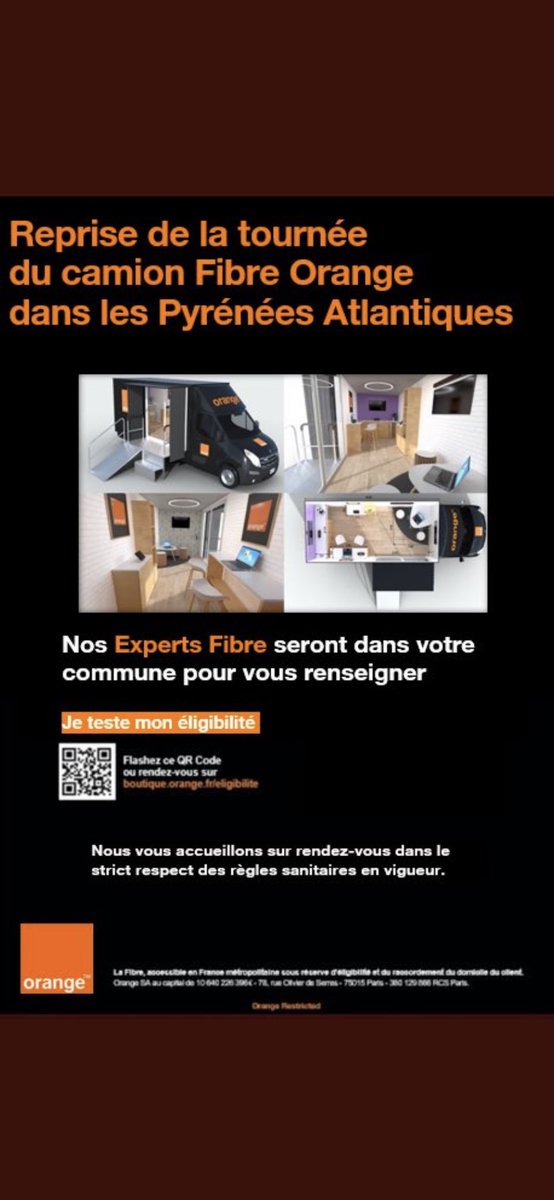 🚚 Cette semaine le camion  #Fibre <a href="/OrangeNvAquit/">Orange Nouvelle Aquitaine</a> alterne sa tournée dans @LesLandes40 et le <a href="/departement64/">Pyrénées-Atlantiques</a> pour vous accueillir au cœur des territoires:

📍Beyrie-sur-Joyeuse 14/03
📍Saint-Martin-de-Seignanx 15/03
📍Chéraute et Saint-Vincent-de-Tyrosse 16/03
📍Capbreton 18/03
