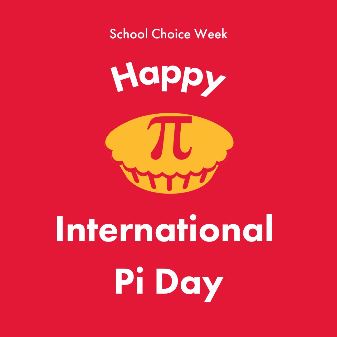 ntlschoolchoice's tweet photo. Happy International Pi Day! 

How many numbers can you recite? Comment down below👇

#SchoolChoiceWeek #PiDay https://t.co/FJhWyt2ASv