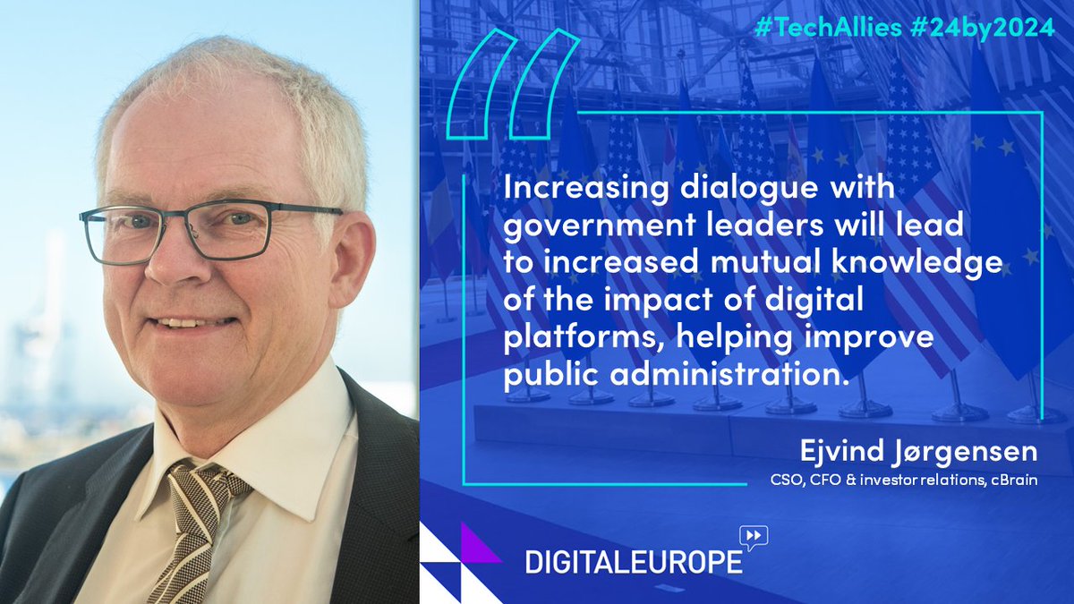 DIGITALEUROPE's tweet photo. Success at the #TTC starts with #leadership. 🇪🇺/🇺🇸 leaders must set out a clear vision and roadmap to advance the benefits of digitalisation and the green economy.

Learn how we can do this by 2024: https://t.co/0WQZvASTKX

#TechAllies #24by2024 https://t.co/hZiOlHB7pw