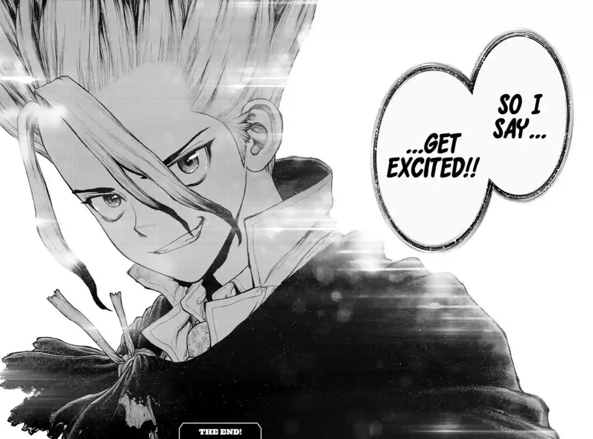 coolmangapages's tweet photo. #DrSTONE232 #Senku What a ride this manga has been. Thank you, @Boichi_Bo1 & @reach_ina ❤️ https://t.co/MU6kG7dIYy
