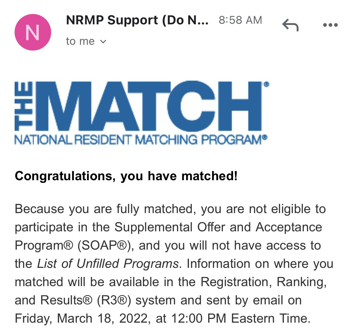 Happiest I’ve ever been from getting an email!
#pedsmatch22