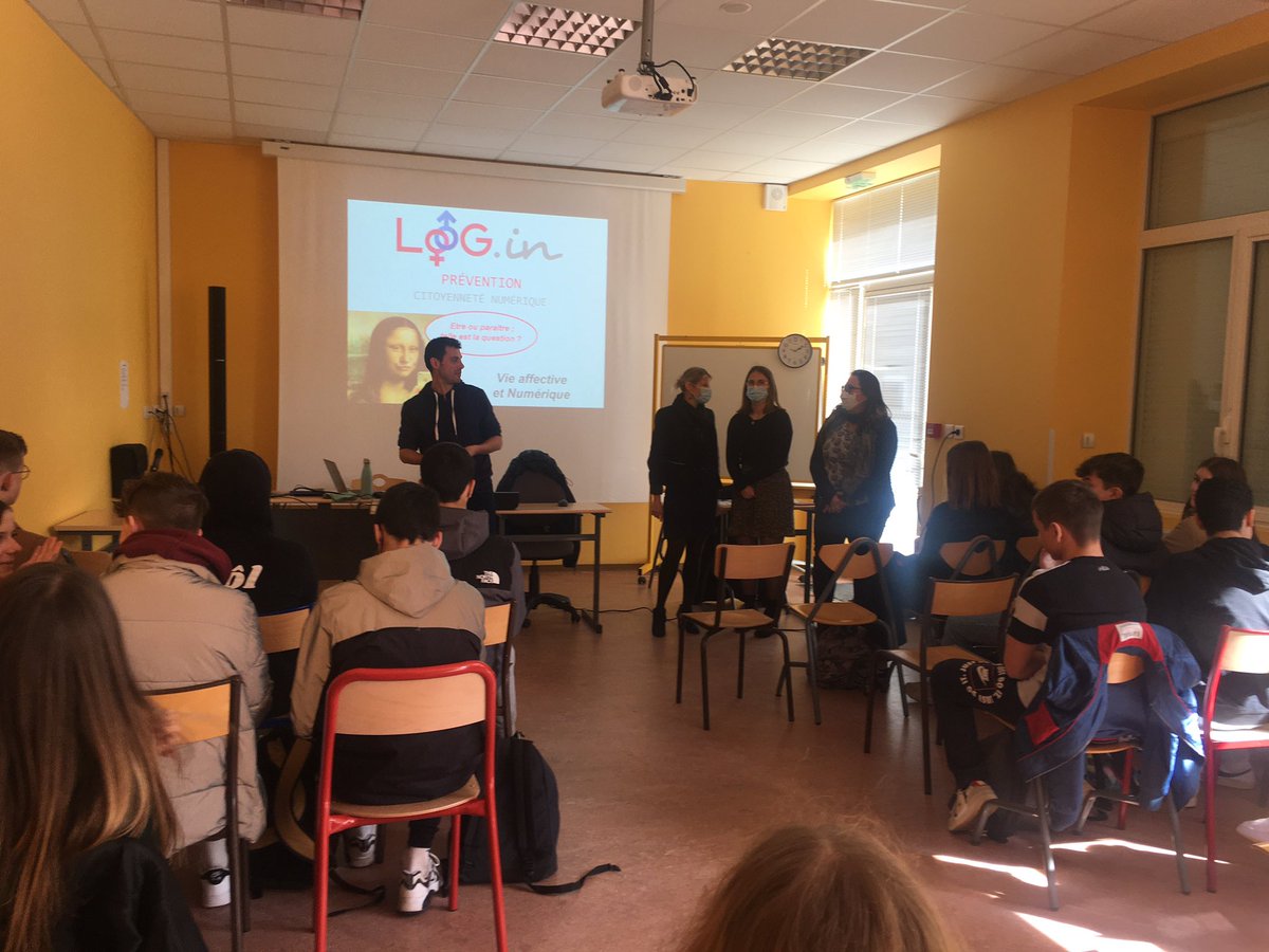 Éducation à la sexualité. L’association Log’in à la rencontre de nos élèves de Seconde pour les sensibiliser aux dangers d’internet et des réseaux sociaux. Merci à notre infirmière scolaire Mme Prod’homme #ProdSandra