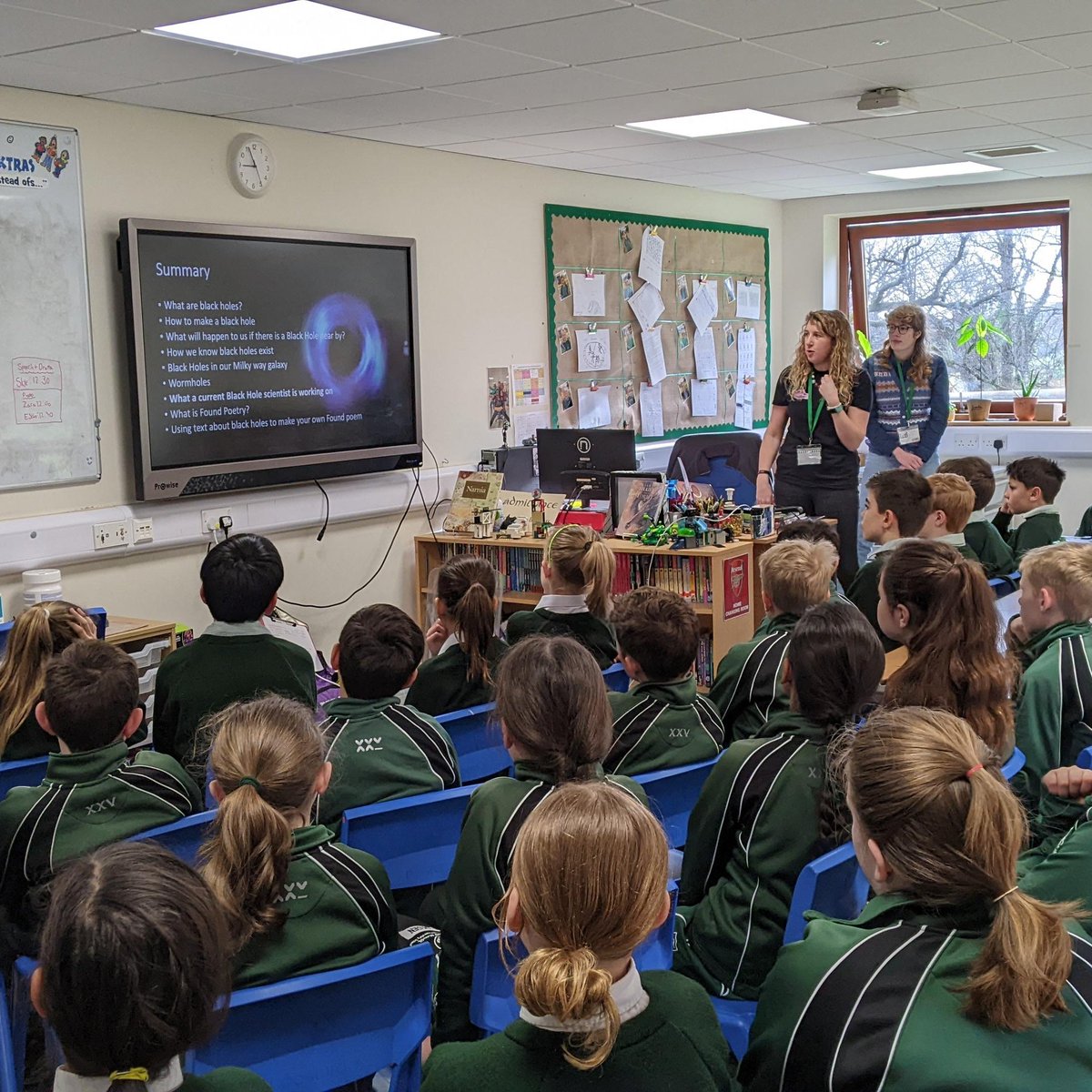 KESPreparatory's tweet photo. We were visited by Dr Sadie Jones from Southampton University @unisouthampton during STEAM Week. She taught the Middle School children all about black holes and their formation. They then created Found Poetry about everything they learned! #StroudY5 #StroudSTEAM #StroudMSch https://t.co/VB6JLLsd9G