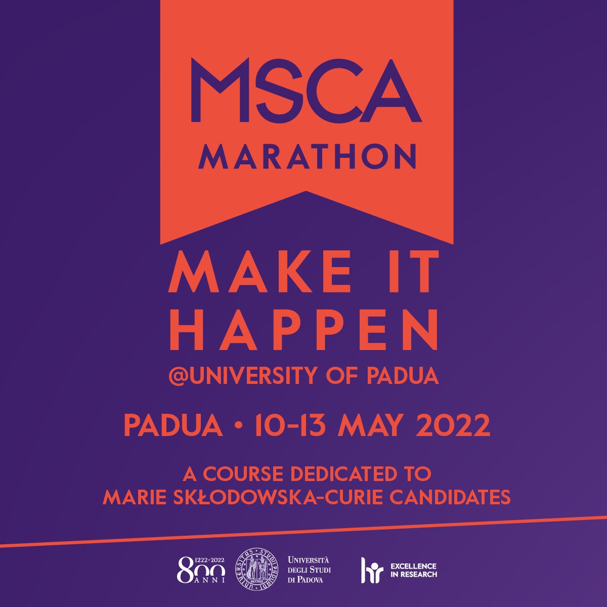 🤩Are you a post-doc researcher interested in presenting your <a href="/MSCActions/">Marie Skłodowska-Curie Actions</a> PF with <a href="/UniPadova/">Università di Padova</a>? 

Discover the MSCA MaRaThon@Unipd 2022: participants will meet experts providing useful tips on how to best draft their project proposals. 

Apply by 31 March!

unipd.it/en/msca-marath…
