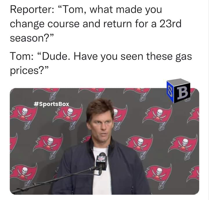 BTMeeks's tweet image. #TomBrady #TOMBOY #Buccaneers #NFLTwitter #NFL #TampaBayFL #Florida #NFC #Bucs #GOAT𓃵 #inflation #gas #PRICES