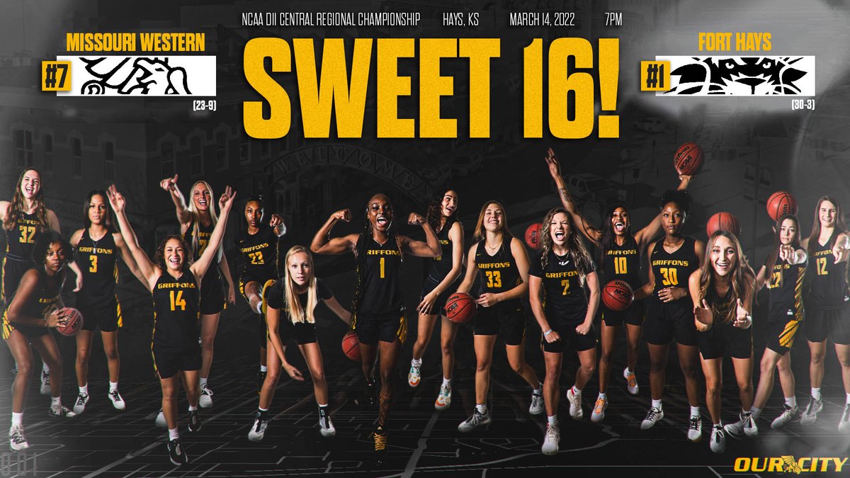 GriffonWBB's tweet photo. 🏀 GAME. DAY. 🏀

 🏆 NCAA Regional Championship 
📍 Hays, KS
⌚️ 7pm

#NCAATournament #GriffUp 🦅🦁 https://t.co/x3cnVGeQZU