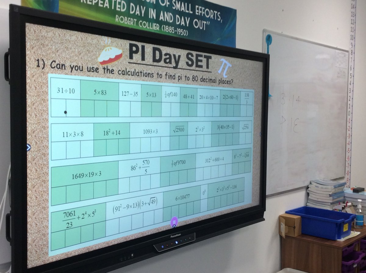 Today at RFSS, students have been taking part in a series of challenges to celebrate World Pi Day (3.14) including trying to remember the number to as many decimal places as they can!!  For more information on Pi, please visit the website below:

piday.org