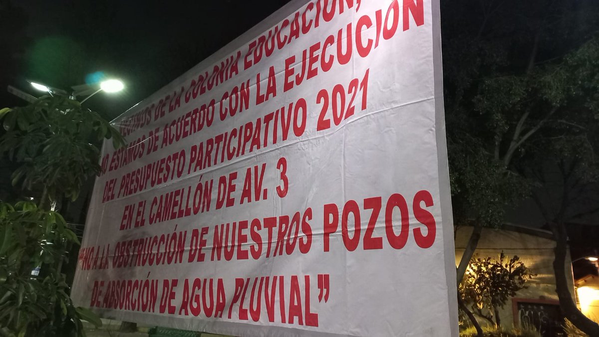 Comiteducacion's tweet photo. VECINOS DE LA COLONIA EDUCACION NO ESTAN DE ACUERDO CON LA EJECUCIÓN DEL PRESUPUESTO PARTICIPATIVO 2021 EN EL CAMELLON DE AV.3
"NO A LA OBSTRUCCIÓN DE LOS POZOS DE ABSORCIÓN DE AGUA PLUVIAL"
les contamos la historia.... (1/5) https://t.co/yiRMBcN67J