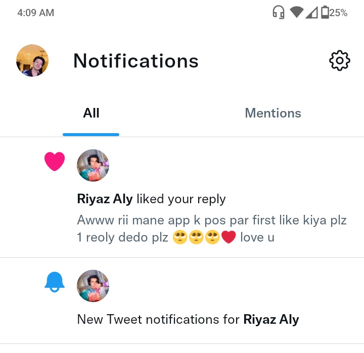 SAzme06's tweet photo. He liked my 3 tweet 💘💖🙈love u khadoos aly @_riyaz_aly https://t.co/JinNvzlBUC