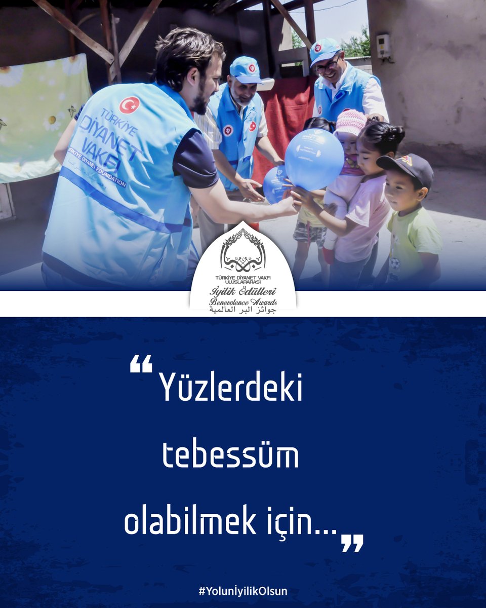 DiyanetVakfi's tweet photo. Yüzlerdeki tebessüm olabilmek için…

#YolunİyilikOlsun
#İyilikÖdülleri https://t.co/eiHWdv78oO