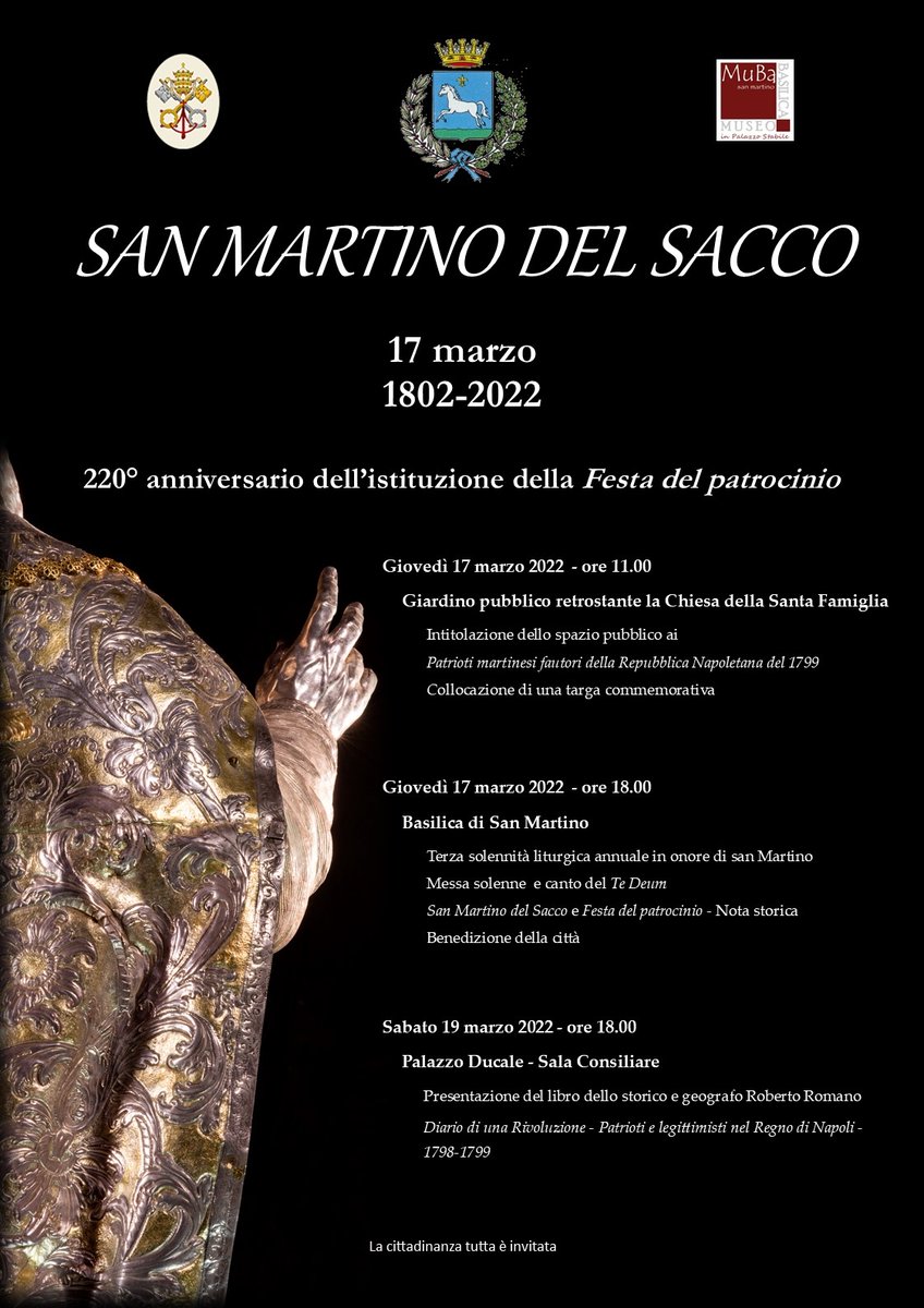 visitmartina's tweet photo. 🟧SAN MARTINO DEL SACCO
Eventi in programma in locandina👇
📆17 MARZO e 19 MARZO 
#weareinpuglia #martinafranca #valleditria #puglia #pugliaevents #sanmartinodelsacco #coopserapia #palazzoducale #basilicasanmartino https://t.co/OxIGh5BwVh