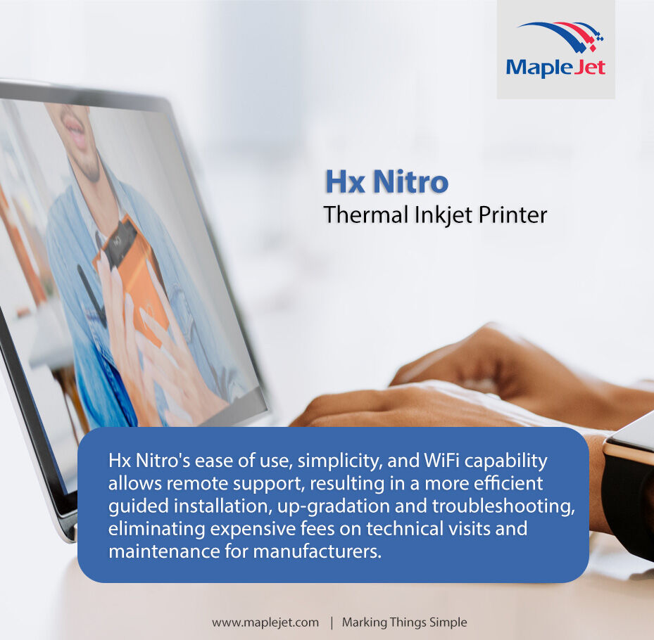 MaplejetCo's tweet photo. Production line operators can now team up with Engineers remotely to install and maintain the printer in the line. Follow story here: https://t.co/IQLU34VQwE

#remoteassistance #lotcoding #Maplejet #lotcodingprinter #IndustrialPrinter #HxNitro https://t.co/WYP8spJe5s