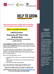 DrJaneLProcure's tweet photo. We are offering a FREE TASTER session and the chance to meet the #HelptoGrow Management programme delivery team over breakfast on 30th Wednesday, March 8.30-9.30am @CardiffBusiness #smesupport #smegrowth #smebusiness #businessgrowth #peermentoring #mentoring LynchJ2@cardiff.ac.uk https://t.co/kdFQQo0Ti2