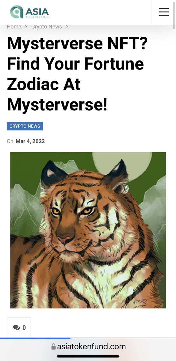 🤩Wow wow! Another famous crypto website “Asia Token Fund” reported our project!!! 

🔥Have a look: asiatokenfund.com/crypto-news/my…

#NFTgiveawy #NFT #NFTCollection #NFTs  #NFTCommunity  #NFTartist #opensea #blockchain #Metaverse