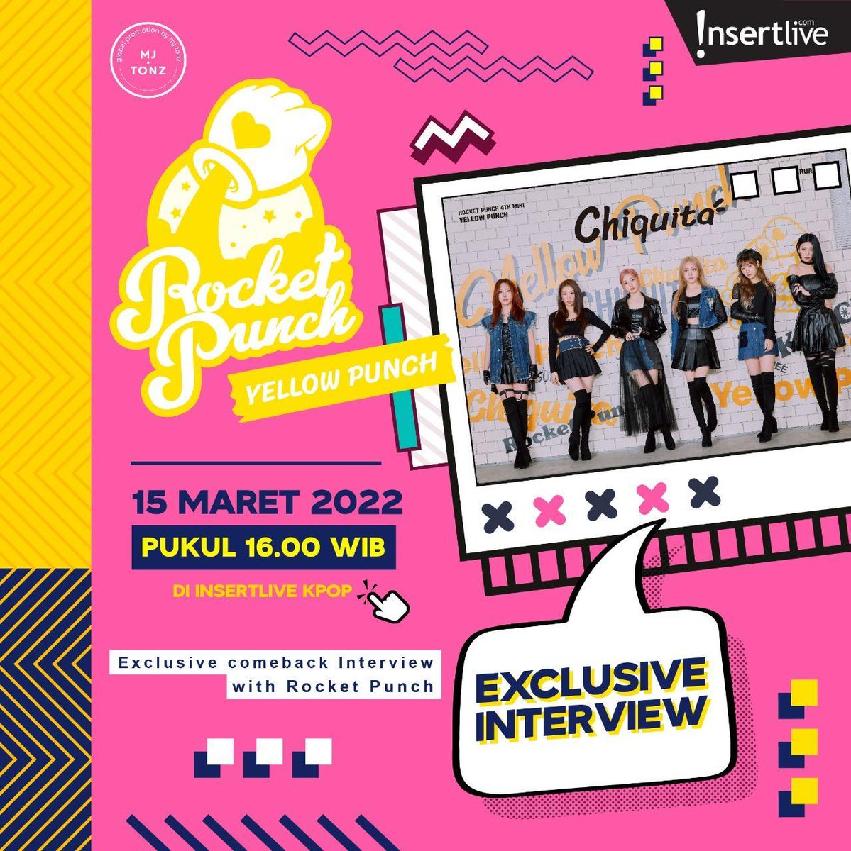 Insertlivettv's tweet photo. @official_rcpc_ akan hadir di LIVE streaming untuk @insertlivekpop . Ketchy penasaran? Saksikan di https://t.co/M987xo5X3M hari Selasa, pukul 16:00 (3/15) jangan sampai ketinggalan!
#rocketpunch #yellowpunch #insertlivekpop #insertlive https://t.co/2XksLUyamS