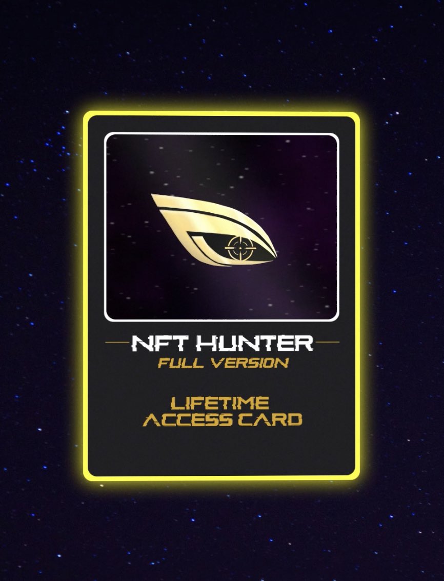 NFT_Hunter_Bot's tweet photo. 🔥Lifetime Card Auction 🔥

Everyone reading this right now is super early to our project. So, we will be auctioning multiple Lifetime Access Cards away over the course of this week. These auctions will have a starting price of 1MATIC and will run for 48hrs each ! 

#NFTs https://t.co/TlYLiapDUg