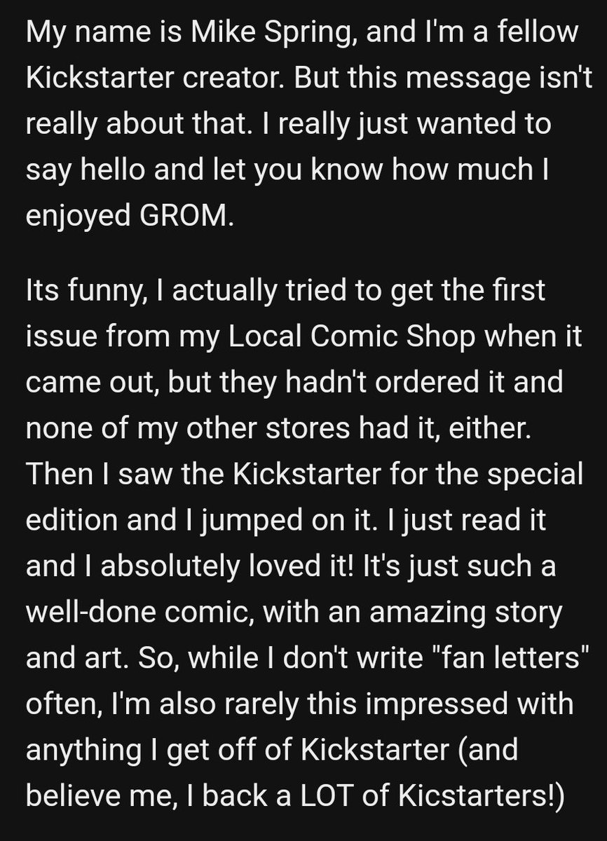 GilbertDeltrez's tweet photo. Day just started and it was already made with this cool message for GROM. It's a special feeling when your story stands out to a backer who backs lots and lots of comics. π€©π―ππΌ
#GalacticRodentsofMayhem https://t.co/VF6aovh03t