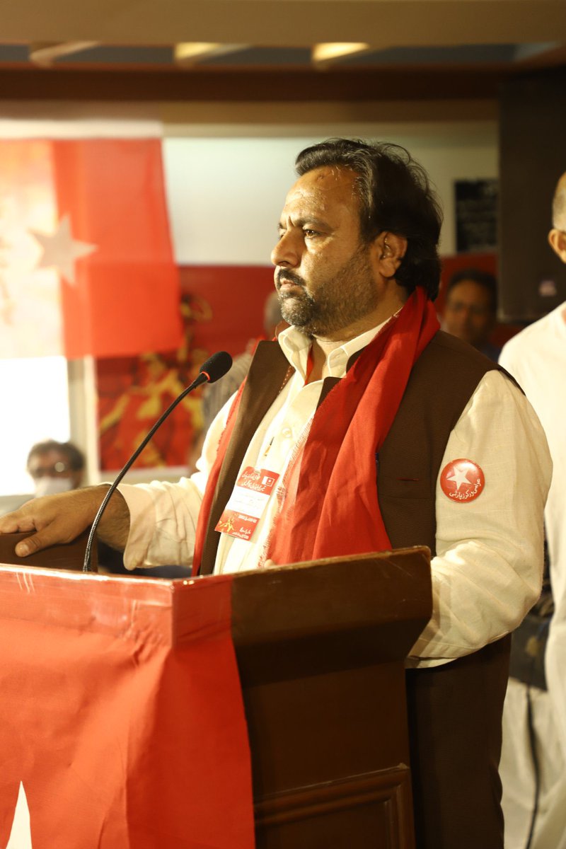 AWPGB's tweet photo. Comrade Baba Jan speaking about the challenges and the issues people of Gilgit-Baltistan are facing and the need for mainland Pakistanis to understand the politics of the people of Gilgit-Baltistan and the solidarity that AWP can offer to AWP-GB party. #AWPThirdCongress https://t.co/TRNtwKIkvF