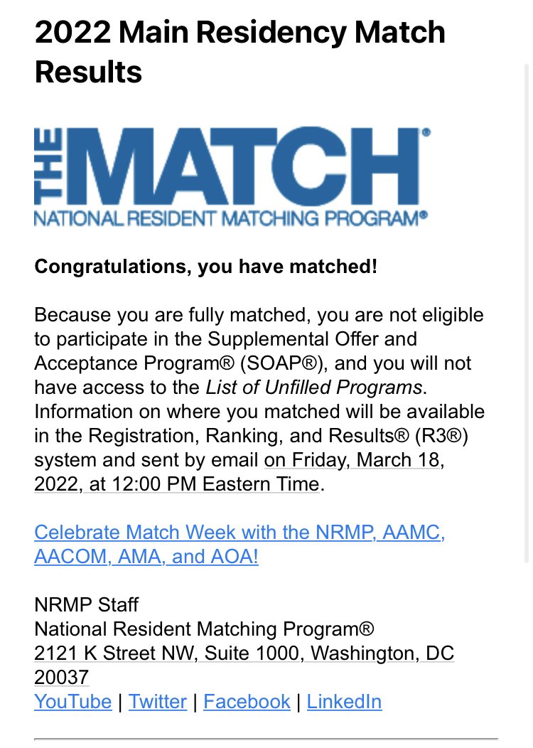 JShaw378's tweet photo. I MATCHED! Can’t wait for Friday…it’s gonna be a long week!!!! 👩🏻‍⚕️🩸 https://t.co/tAf6RGAIFe