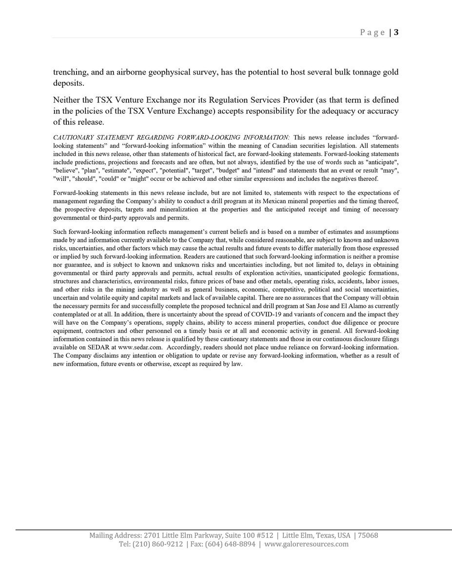 Galore Resources Inc tweet media