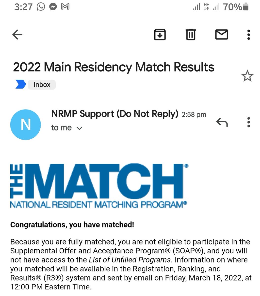 الحمدلله حمدا كثيرا طيبا مباركا فيه .. 
I've matched !! 🎉❤
