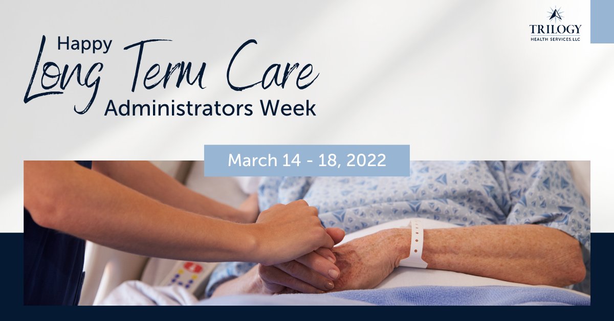 Trilogy_Careers's tweet photo. It's Long Term Care Administrator's Week! Trilogy's Administrators touch the lives of our residents & families, and ensure their teams provide high-quality, compassionate care to those we serve. Shout out to all of our Administrators and thank you for all that you do! #LTCAWeek22 https://t.co/IgjHKTSZCw