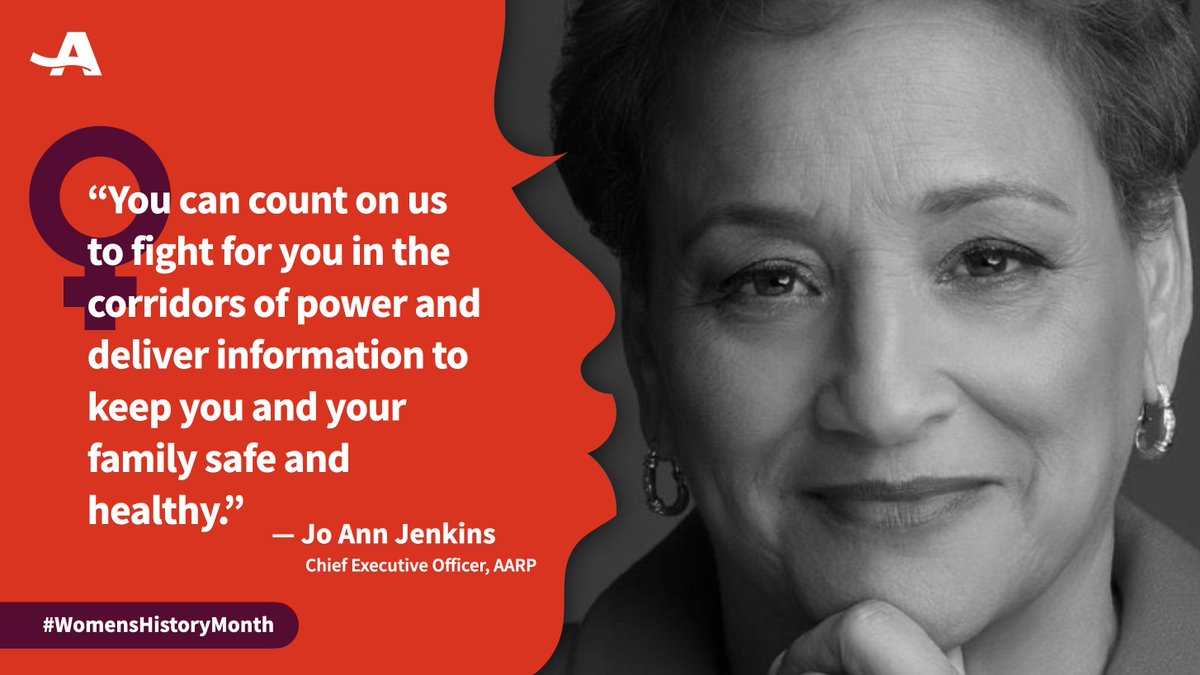 AARPadvocates's tweet image. AARP is proud to honor our CEO Jo Ann Jenkins as we continue celebrating Women’s History Month.